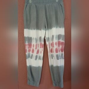 Women's Tie-Dye Joggers in Gray and Pink